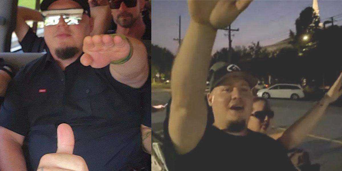 two photos of philip matthew jacobs. a member of the neo-nazi organization Goyim Defense League